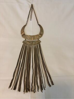 Avon Mark Fringe Bib Necklace in Antique Gold